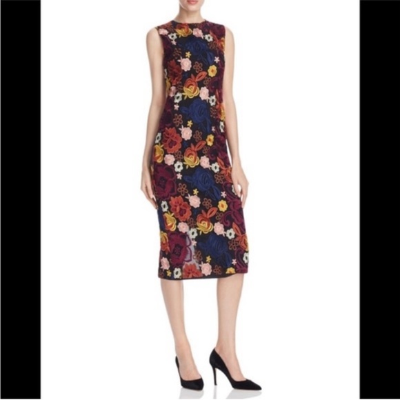 Alice + Olivia Nat Floral Embroidered Midi Dress - Picture 3 of 6